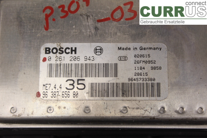 PEUGEOT 307     01-05 Engine Control Unit (ECU) 9638765680 