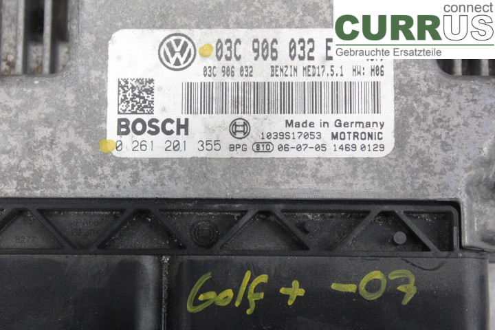 VW GOLF PLUS/CROSS GOLF 04-14 Motorens styreenhed (ECU) 03C906032E 