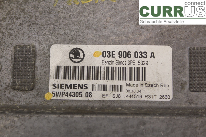 SKODA FABIA    99-07 Unité de contrôle moteur (ECU) 03E906033A 