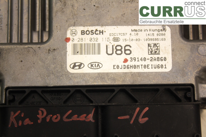 KIA CEED  12-18 Engine Control Unit (ECU) 391402A860 