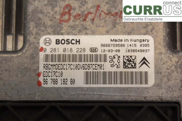 CITROEN BERLINGO  08-18 Engine Control Unit (ECU) 9678818280 