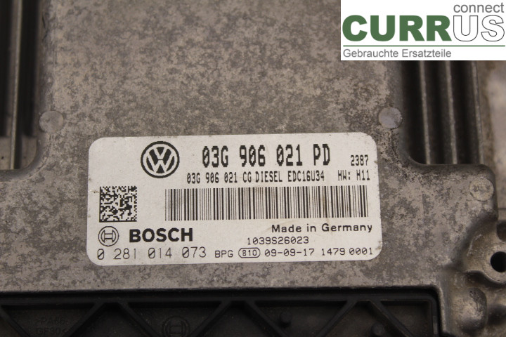 VW CADDY      04-10 Engine Control Unit (ECU) 03G906021PD 1,9TDi/BLS