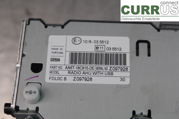 FORD FIESTA     09-12 Radio CD / Multimedia panel AA6T18C815DE 1,4TDCi/KVJA