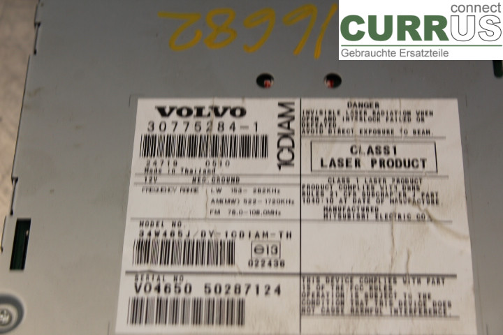 VOLVO V50      04-07 Radio CD / Multimedia panel 307752841 1,8/B4184S11