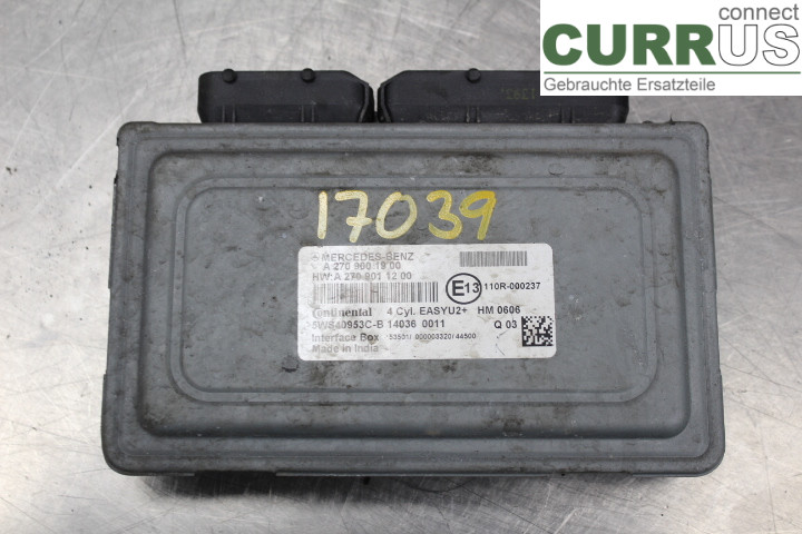 MB B-KLASS (W246/W242) 12-19 Engine Control Unit (ECU) A2709011200 2.0i/M270920