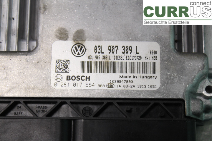 VW TRANSP/CARAVELLE 04-15 Engine Control Unit (ECU) 03L907309L 2.0BiTDi/CFCA