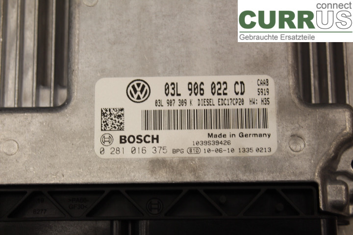 VW TRANSP/CARAVELLE 04-15 Engine Control Unit (ECU) 03L906022CD 2.0TDi/CAAB