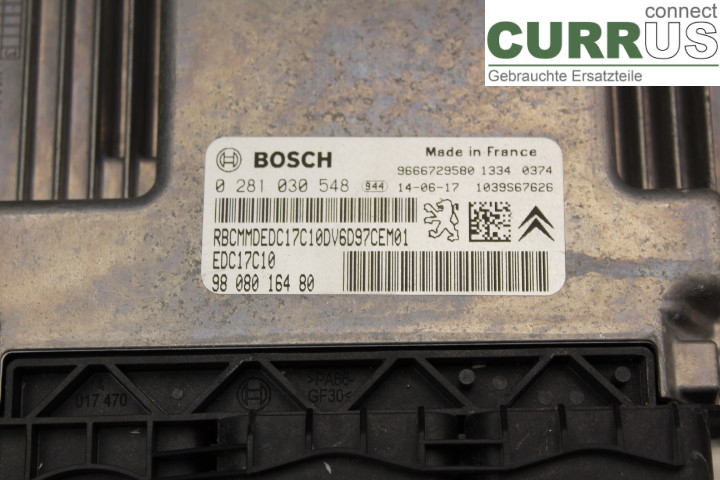 CITROEN C4 CACTUS 14-20 Motorens styreenhed (ECU) 9808016480 1.6HDi/9HP