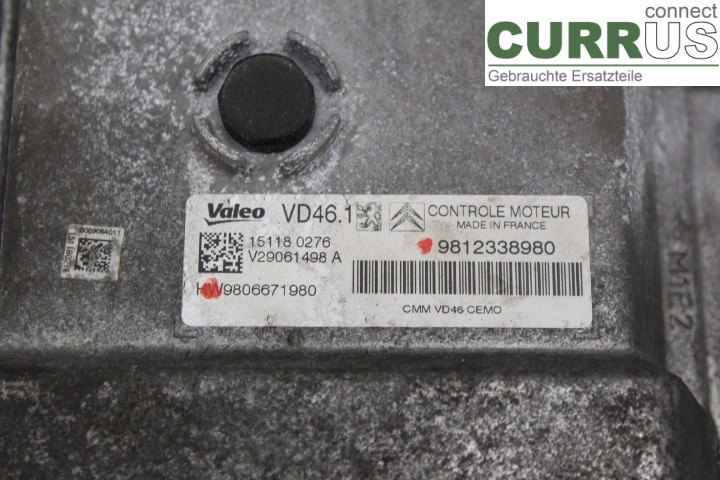 PEUGEOT 308 08-13 Engine Control Unit (ECU) 9812338980 