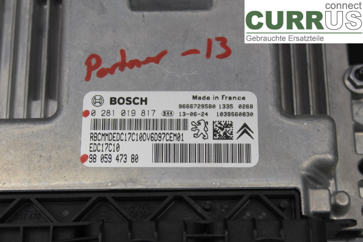 PEUGEOT PARTNER   08-15 Engine Control Unit (ECU) 9805947380 