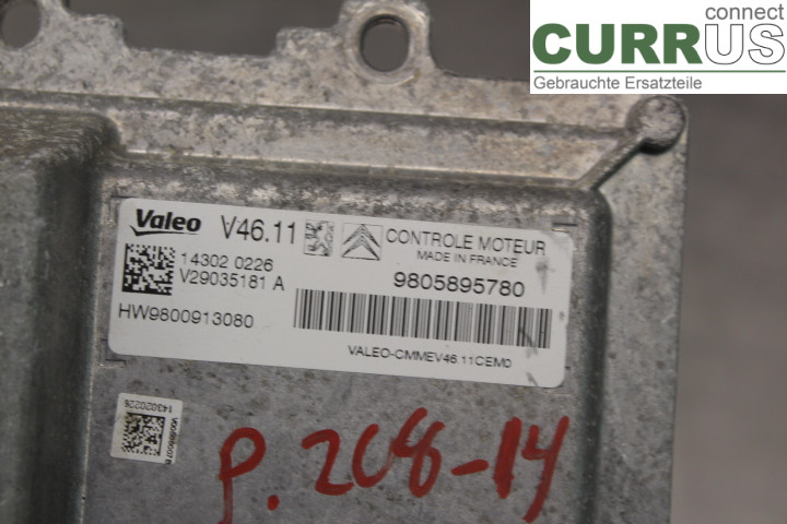 PEUGEOT 208 12-15 Engine Control Unit (ECU) 9805895780 