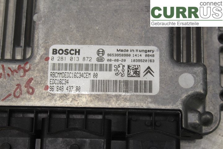 CITROEN BERLINGO  08-18 Engine Control Unit (ECU) 9664843780 