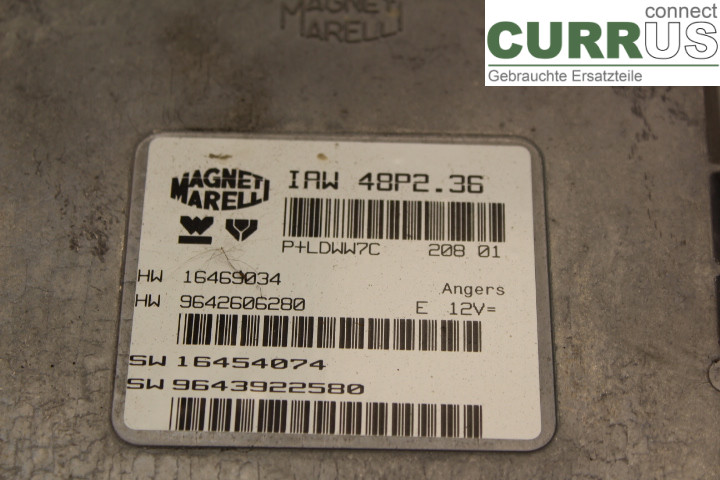 PEUGEOT 307     01-05 Engine Control Unit (ECU) 9643922580 2.0i/RFN
