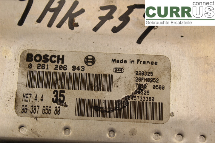 PEUGEOT 307     01-05 Engine Control Unit (ECU) 9638765680 1,6/NFU