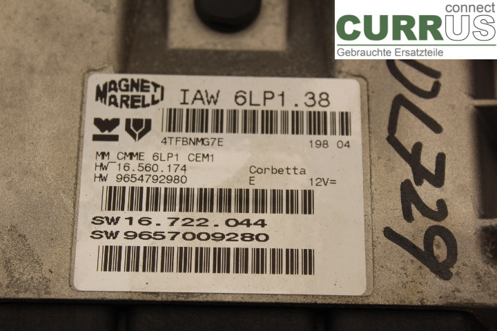 PEUGEOT 307     01-05 Engine Control Unit (ECU) 9657009280 2,0i/RFN