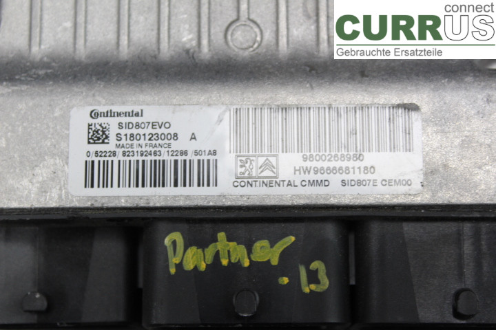 PEUGEOT PARTNER   08-15 Engine Control Unit (ECU) 9666681180 