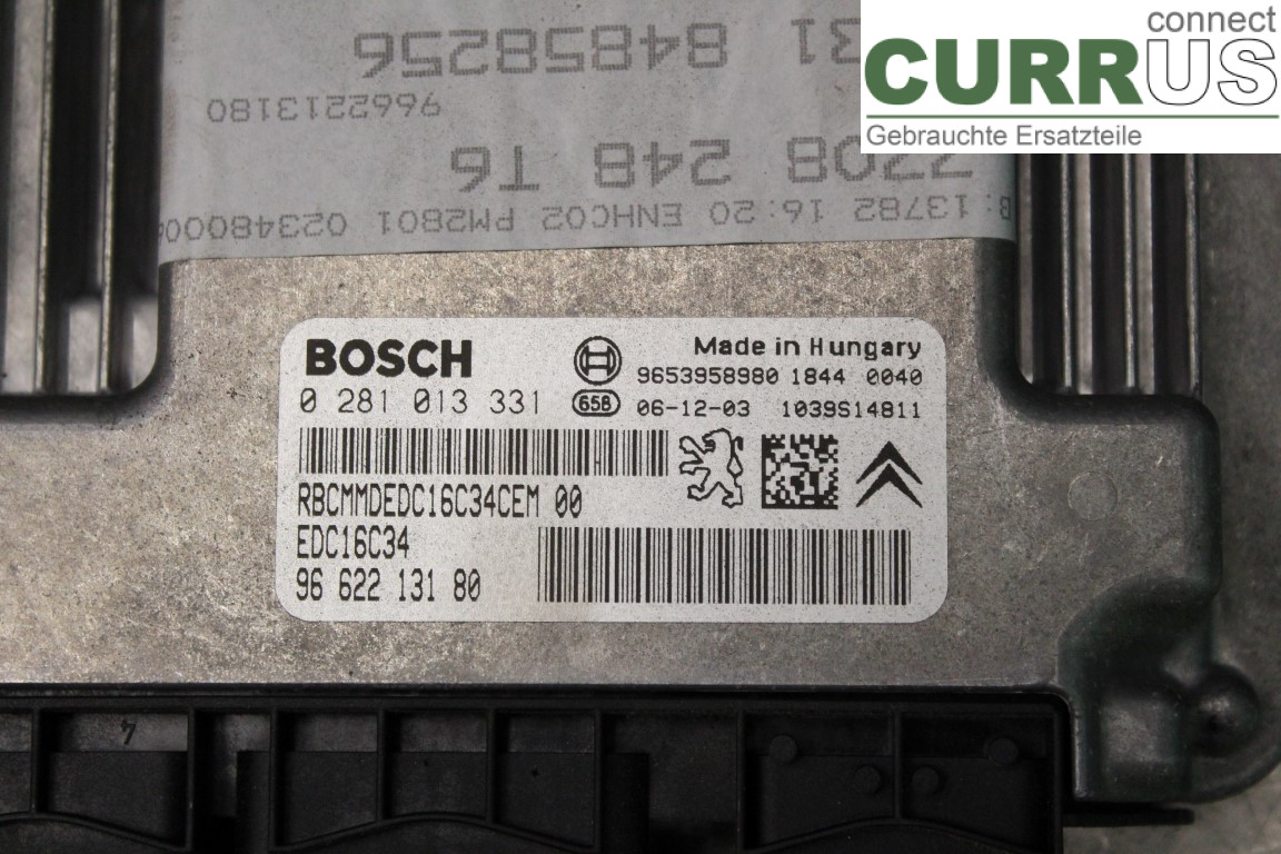 PEUGEOT 307     05-08 Engine Control Unit (ECU) 9662213180 1.6HDi/9HZ