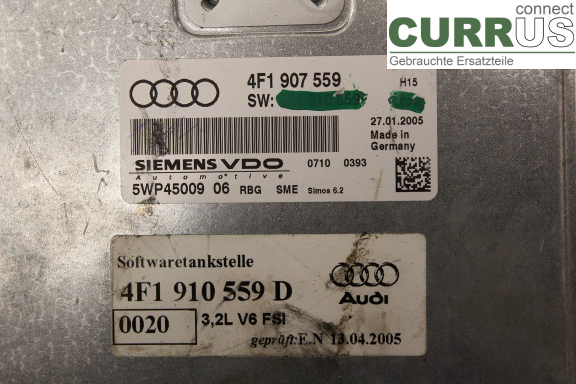 AUDI A4/S4     01-05 Motorens styreenhed (ECU) 4F1907559 