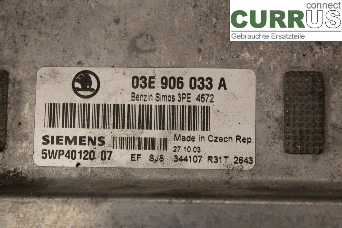 SKODA FABIA    99-07 Unité de contrôle moteur (ECU) 03E906033A 