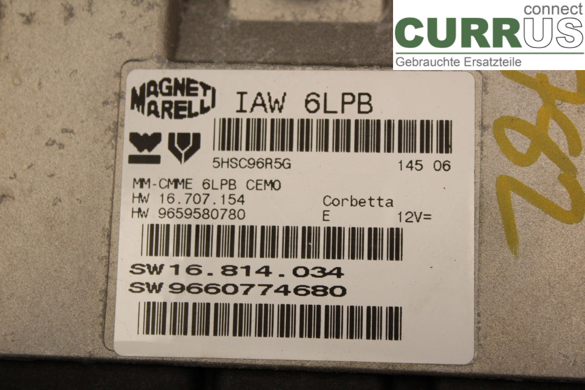 PEUGEOT 307     05-08 Unité de contrôle moteur (ECU) 9659580780 2,0/RFJ