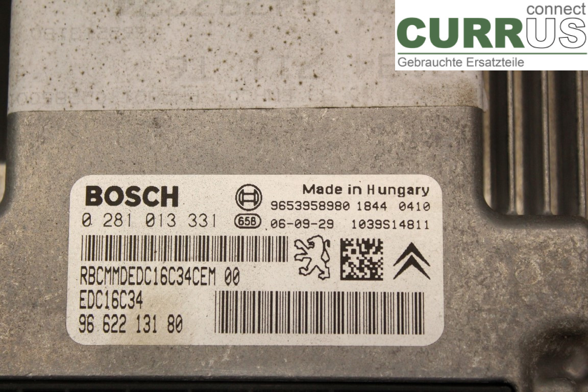 PEUGEOT 307     05-08 Engine Control Unit (ECU) 9662213180 1,6HDi/9HZ