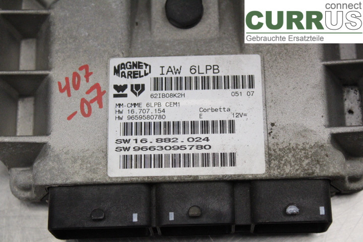 PEUGEOT 407 Engine Control Unit (ECU) 9663095780 