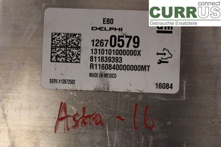OPEL ASTRA K  16- Engine Control Unit (ECU) 12670579 