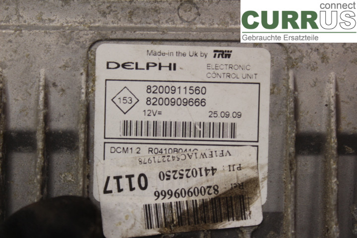 RENAULT KANGOO II  08-14 Engine Control Unit (ECU) 8200909666 1.5DCi/K9K800