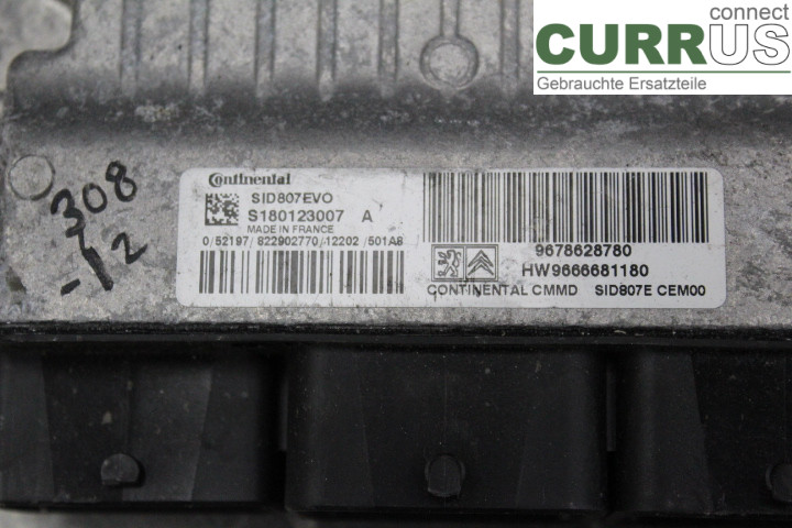 PEUGEOT 308 08-13 Engine Control Unit (ECU) 9678628780 