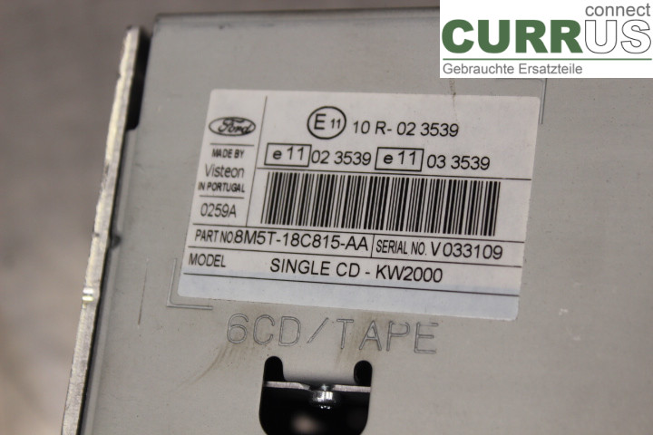 FORD FOCUS     08-11 Radio CD / panneau multimédia 8M5T18C815AA 1.8i/Q7DA