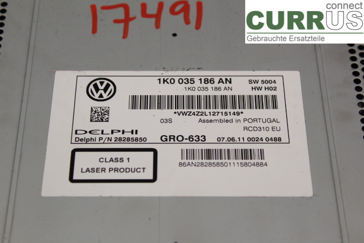 VW PASSAT  11-14 Radio CD / Multimedia panel  2.0TDi/CFFB