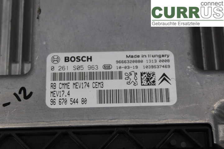PEUGEOT 207 Motorens styreenhed (ECU) 9667054480 
