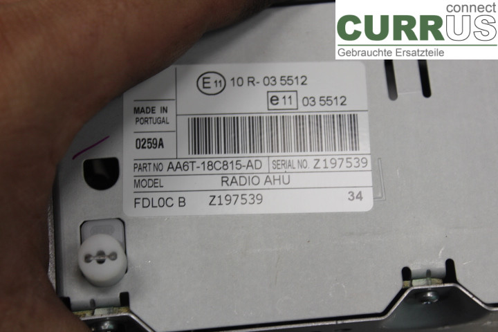 FORD FIESTA     09-12 Radio CD / Multimedia panel AA6T18C815AD 1.25i/SNJB