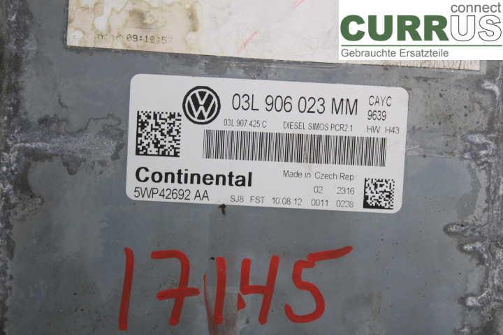 VW GOLF VI     09-13 Engine Control Unit (ECU) 03L906023MM 1.6TDi/CAYC