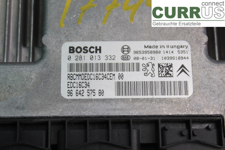 PEUGEOT 308 08-13 Engine Control Unit (ECU) 9664257580 1.6HDi/9HZ