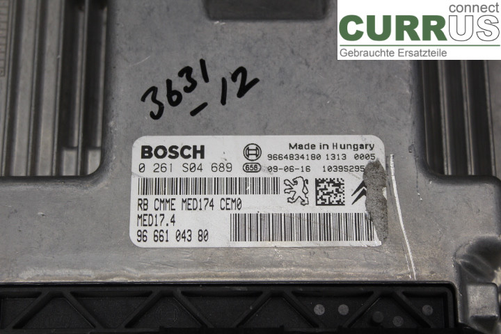 PEUGEOT 308 08-13 Engine Control Unit (ECU) 9666104380 