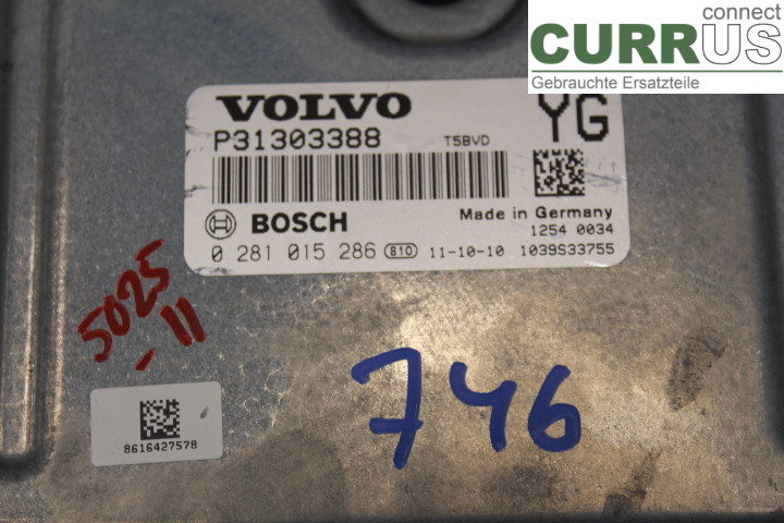 VOLVO V50      08-12 Engine Control Unit (ECU) 31303388 