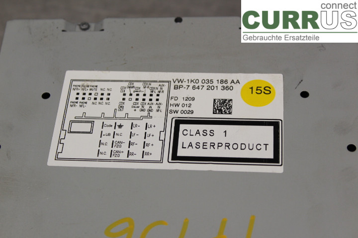VW GOLF VI     09-13 Radio CD / Multimedia panel 1K0035186AA 2.0TDi/CBDC