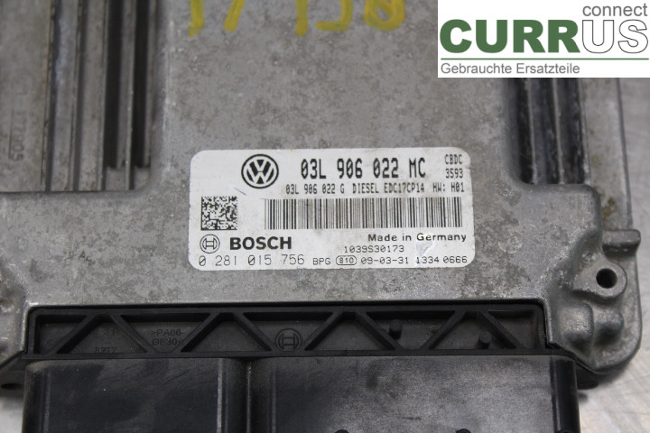 VW GOLF VI     09-13 Engine Control Unit (ECU) 03L906022MC 2.0TDi/CBDC