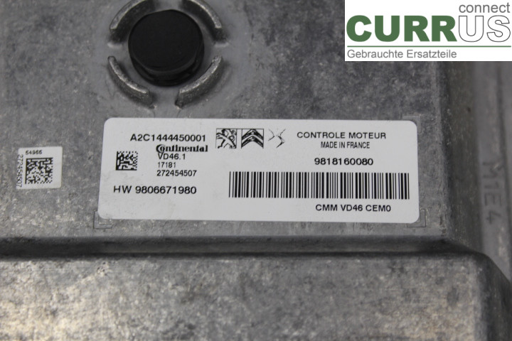 PEUGEOT 308  14-21 Motorstyrningsenhet (ECU) 9818160080 1.2THP/HNZ