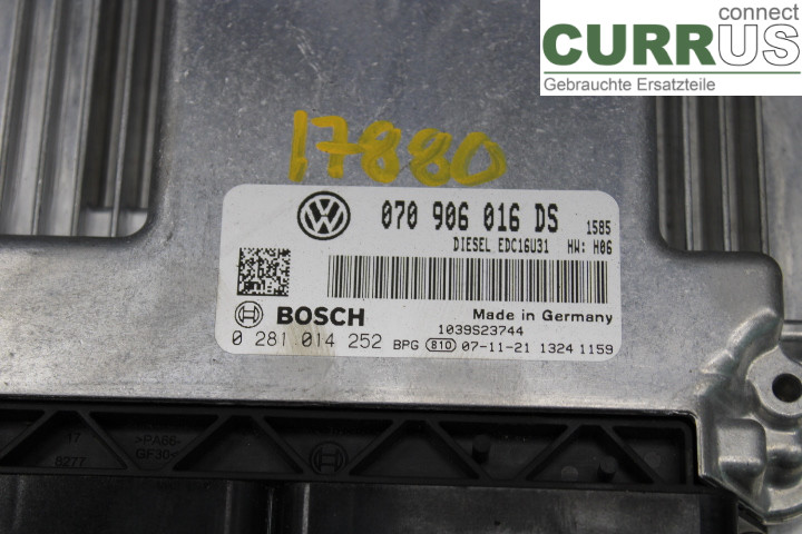 VW TRANSP/CARAVELLE 04-15 Engine Control Unit (ECU) 070906016DS 2.5TDi/BNZ