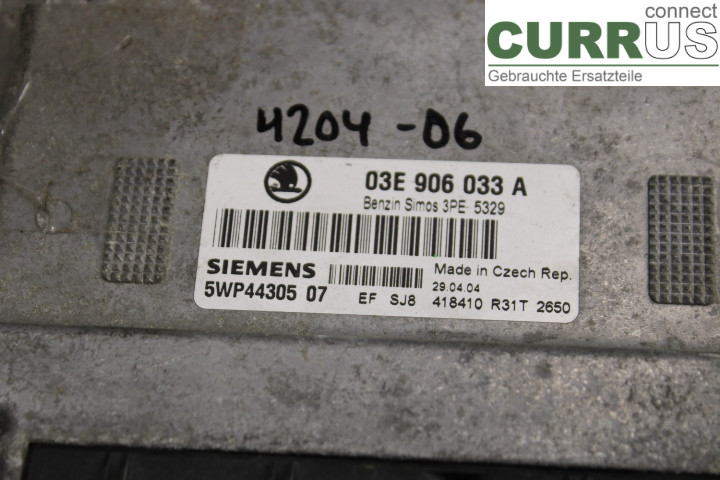SKODA FABIA    99-07 Unité de contrôle moteur (ECU) 03E906033A 