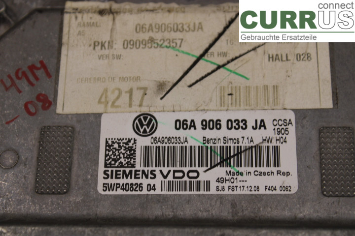 VW GOLF V      04-09 Engine Control Unit (ECU) 06A906033JA 