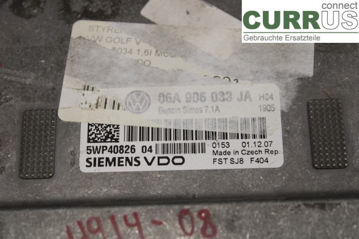 VW GOLF V      04-09 Engine Control Unit (ECU) 06A906033JA 