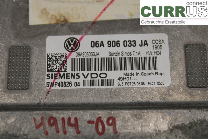 VW GOLF V      04-09 Engine Control Unit (ECU) 06A906033JA 
