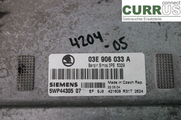 SKODA FABIA    99-07 Unité de contrôle moteur (ECU) 03E906033A 