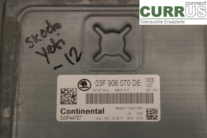 SKODA YETI Motorens styreenhed (ECU) 03F906070DE 