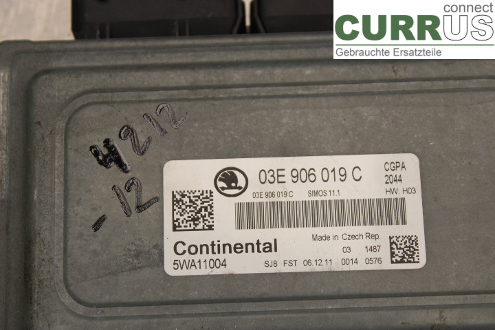 SKODA FABIA         07-14 Engine Control Unit (ECU) 03E906019C 