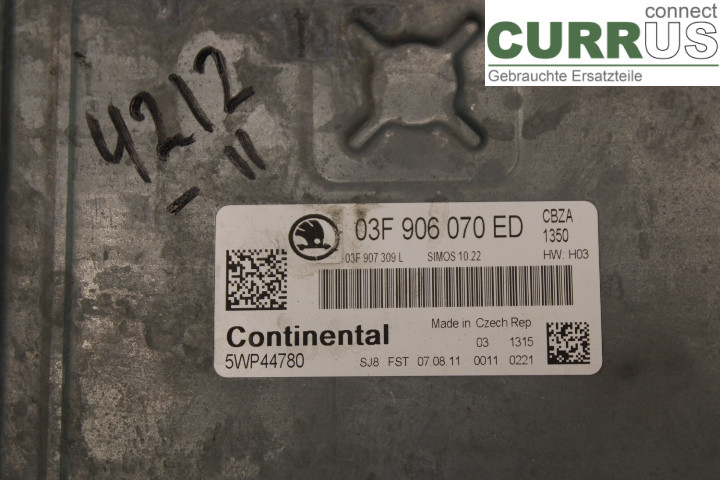 SKODA FABIA         07-14 Engine Control Unit (ECU) 03F906070ED 