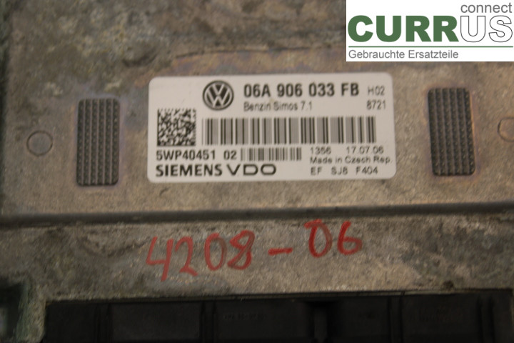 SKODA OCTAVIA    05-13 Engine Control Unit (ECU) 06A906033FB 